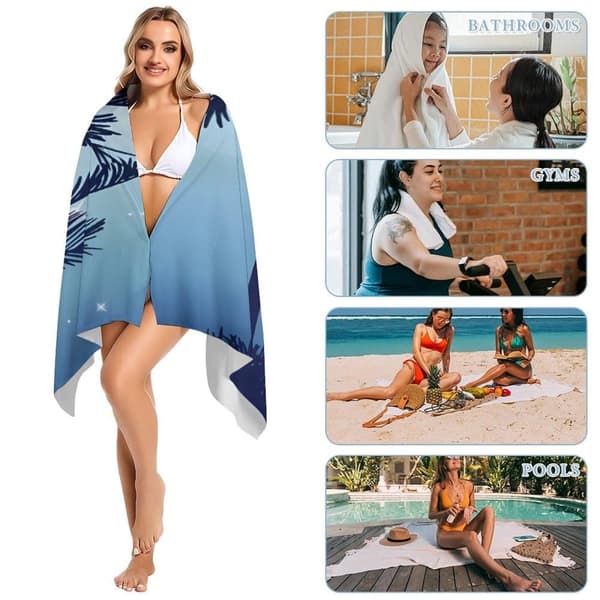 Bomclap Overdimensioneret letvægts mikrofiber strandark 70x140cm - Sand Pro, hurtigtørrende til ferie, camping