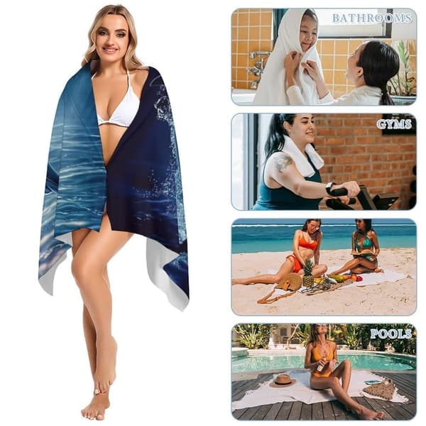 Bomclap Giant Hurtigtørrende Mikrofiber Strandlagner 70x140cm - Sandfri, Ultralet til Strand, Rejser, Picnic