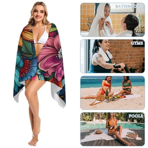 Bomclap Giant Hurtigtørrende Mikrofiber Strandlagner 70x140cm - Sandfri, Ultralet til Strand, Rejser, Picnic