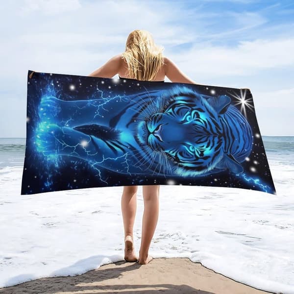 Bomclap Overdimensioneret Sandfrit Mikrofiber Strandhåndklæde 70x140cm - Let, Hurtigtørrende Til Rejser, Camping, Picnic