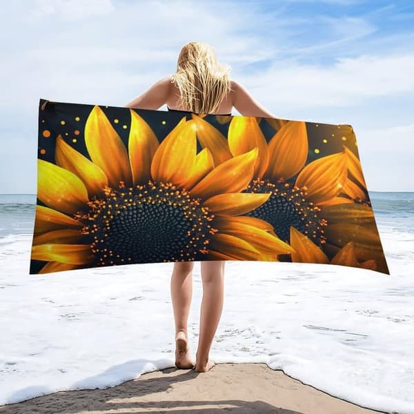 Bomclap kompakt letvægts mikrofiber strandhåndklæde 70x140cm - sandafvisende, hurtigtørrende til krydstogt, strand, pool