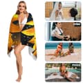 Miniatyrbillede 4 af 6: Bomclap kompakt letvægts mikrofiber strandhåndklæde 70x140cm - sandafvisende, hurtigtørrende til krydstogt, strand, pool