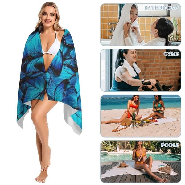 Bomclap Tunna Kompakt Strandlakan - Sandfria, Snabbtorkande Mikrofiber, 70x140cm - Rolig Design för Pool, Familjeturer