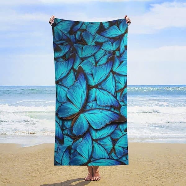 Bomclap Tunna Kompakt Strandlakan - Sandfria, Snabbtorkande Mikrofiber, 70x140cm - Rolig Design för Pool, Familjeturer