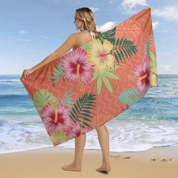 Bomclap Mikrofiber Sandfria Strandlakan - Snabbtorkande, 70x140cm Stora Tunna Filten för Kryssning, Resa - Roliga Prints