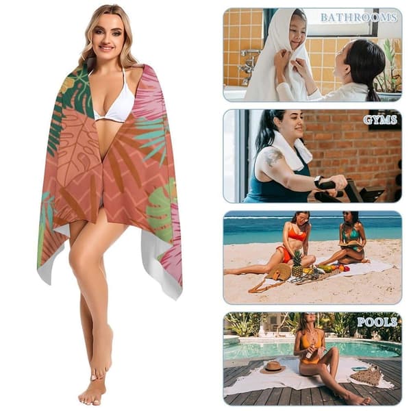 Bomclap Mikrofiber Sandfria Strandlakan - Snabbtorkande, 70x140cm Stora Tunna Filten för Kryssning, Resa - Roliga Prints