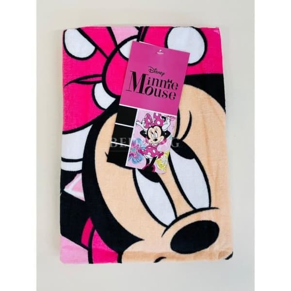 Minnie Mouse handduk i 100% bomull med rosa rosett
