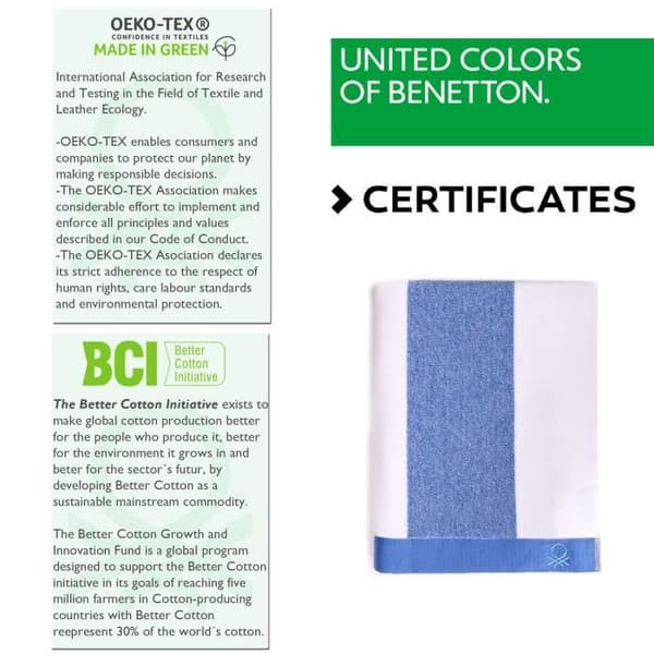 Strandhandduk - CASA BENETTON - 90x160 CM - 100% bomull - 450 g/m2 - Exceptionell mjukhet