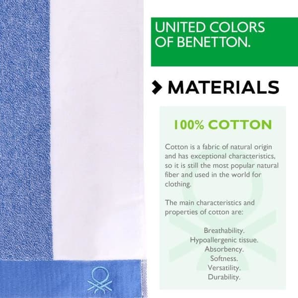Strandhandduk - CASA BENETTON - 90x160 CM - 100% bomull - 450 g/m2 - Exceptionell mjukhet