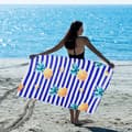 Miniatyrbillede 2 af 5: OBOSOE Overdim Stretched Ananas Beach Sheet – 80×130CM tynd mikrofiber, superabsorberende. Hurtigtørrende, sandfri