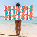 Miniatyrbild 5 av 7: OBOSOE Overdim strandlakan 55×27tum – Stjärnfiskar, snabbtork, absorb. Supermjuk, sandfri. Strand/pool/bad/camping. Kvinnor/män/vuxna. Resessentiell