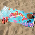 Miniatyrbillede 6 af 6: OBOSOE Strandhåndklæde 70x140cm - Bundles Delfin & Meereszauber - Badehåndklæde Rejsehåndklæde