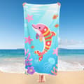 Miniatyrbillede 2 af 6: OBOSOE Strandhåndklæde 70x140cm - Bundles Delfin & Meereszauber - Badehåndklæde Rejsehåndklæde