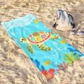 Miniatyrbild 3 av 6: OBOSOE Strandhandduk 70x140cm - Bunte Meeresschildkröte & Unterwasserparade - Badhandduk Reisehandduk