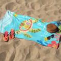 Miniatyrbild 1 av 6: OBOSOE Strandhandduk 70x140cm - Bunte Meeresschildkröte & Unterwasserparade - Badhandduk Reisehandduk