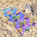 Miniatyrbild 3 av 6: OBOSOE Strandhandduk 70x140cm - Küssliche Schildkröten mit Kronen - Badhandduk Reisehandduk