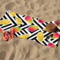 Pikkukuva 6 / 6: OBOSOE Rantapyyhe 70x140cm - Mango - Muster mit Geometrie - Kylpypyyhe Matkapyyhe