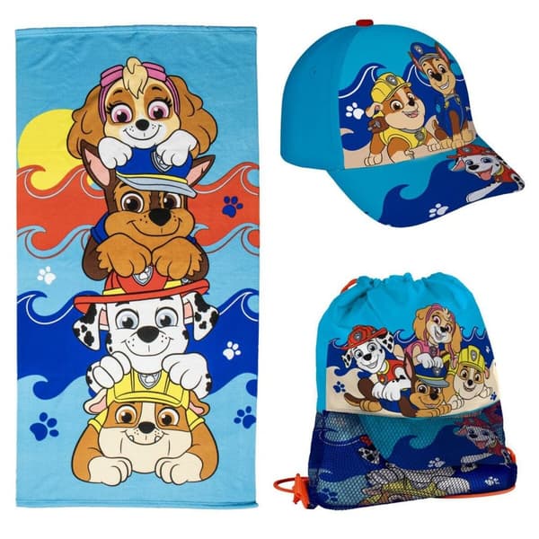 Strandhåndklæde The Paw Patrol Blå 20 x 35 x 4 cm 3 Dele