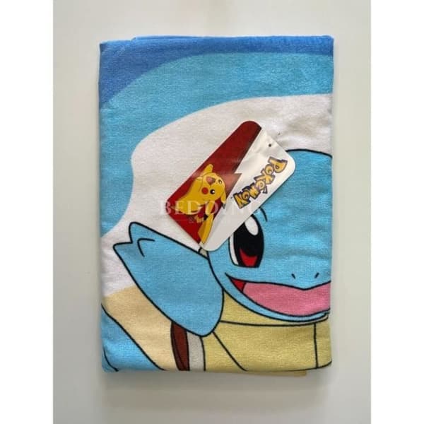 Strandhandduk - Pokémon - Pikachu och Squirtle - 100% bomull - Maskintvättbar - 140x70 cm