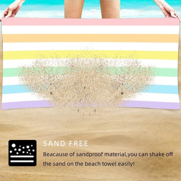 Lollanda Microfiber dobbeltsidet strandhåndklæde – bærbart, hurtigtørrende og absorberende strandhåndklæde