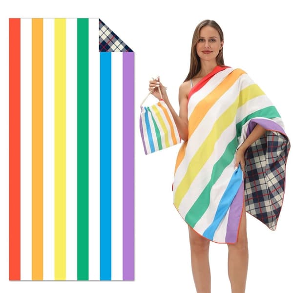 Lollanda Mikrofiber dubbel-sided strandhandduk – bärbar, snabbtorkande och absorberande badhandduk