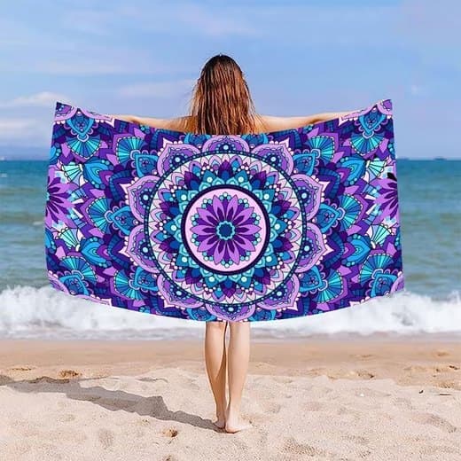 Lollanda Mikrofiberhåndklæde, Strandhåndklæde 180x81 cm – Superabsorberende, Strand, Hurtigtørrende, Bærbar, Vaskbar