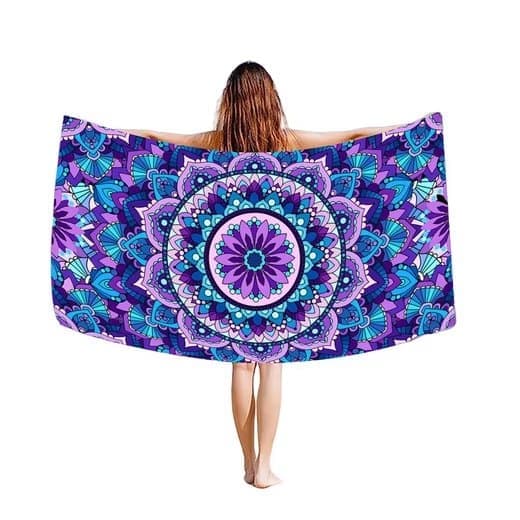Lollanda Mikrokuitupyyhe, Rantapyyhe 180x81 cm – Erittäin imukykyinen, Ranta, Nopeasti kuivuva, Kannettava, Pestävä SZ2