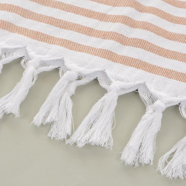 Boho Strandhandduk med Fransar 90x180 cm Vit/Blå