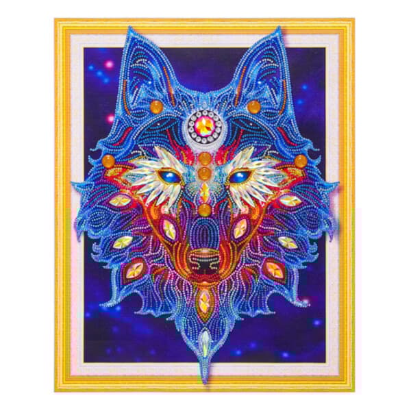 Stor luksuriøs 5d diamantmaleri diamantmaleri Wolf 47x57