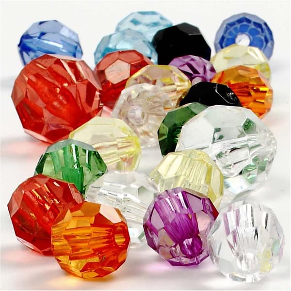 Facettpärlor Mixade Färger 10-12-16 mm - 500 gram