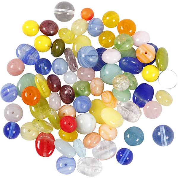 Glaspärlor - Runda/Ovala - 6-13 mm - 350 g