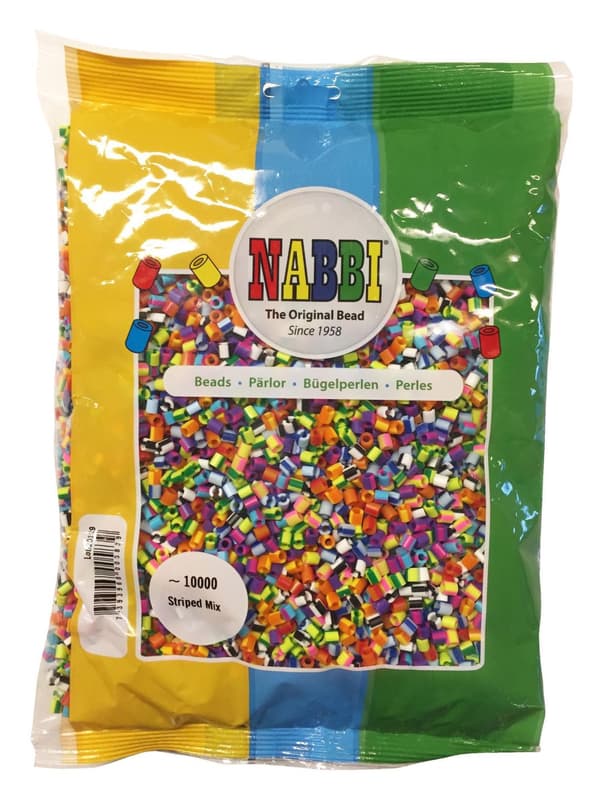 Nabbipärlor mix randiga 10000/fp