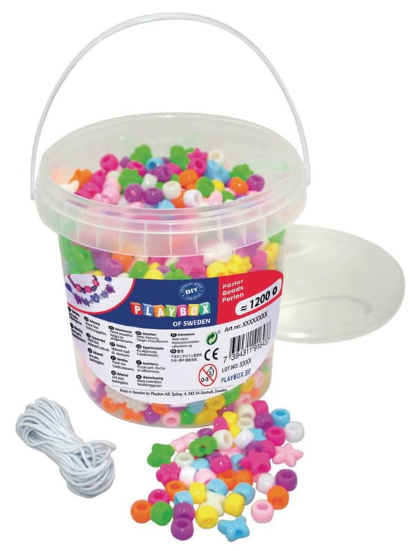 Plastpärlsats stora hål 1200/fp