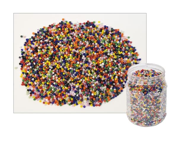 Glaspärlor 500g blandade färger