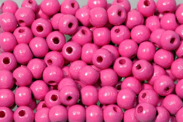 Träpärla 8 mm rosa 200/fp