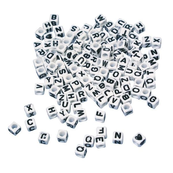 Plastpärla - Rayher - Fyrkantig - Vit - 5 x 5 mm - 40 g