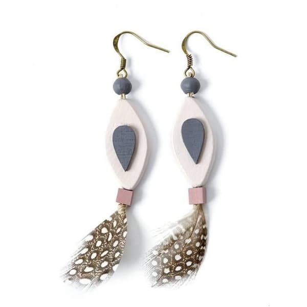 Perle trä Lucy blomma 15x30mm 7 stycken