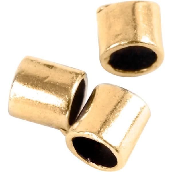 Krosspärlor - Guld - 2 mm - 80 st - Metalliska - Hemgjorda smycken