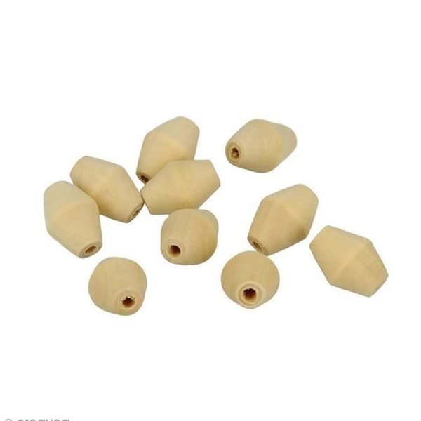 Träpärlor - Artémio - Snurra 20x14,6mm - Paket med 10 - Brun - Personliga smycken