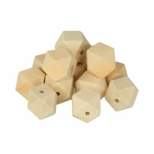 Träkulor - ARTEMIO - Polygon - Brun - 20x27mm - Förpackning med 8 delar