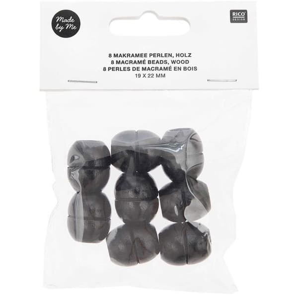 Runda pärlor - Svart Trä - 22 mm - Perfekta för Makramé - Blandad - Vuxen