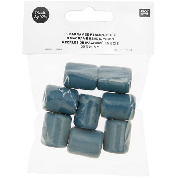 Cylindriska pärlor - Trä - Olja - 20 mm - Blanda - 8 stycken
