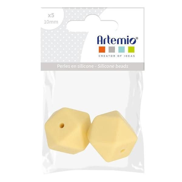 2 sexkantiga silikonpärlor - 17 mm - gula