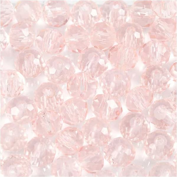 45 runda facetterade pärlor Ø 4 mm - ljusrosa