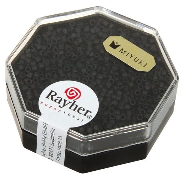 Perle - Miyuki - Delica - 1,6 mm - Mörk matt metallisk - Japanskt glas