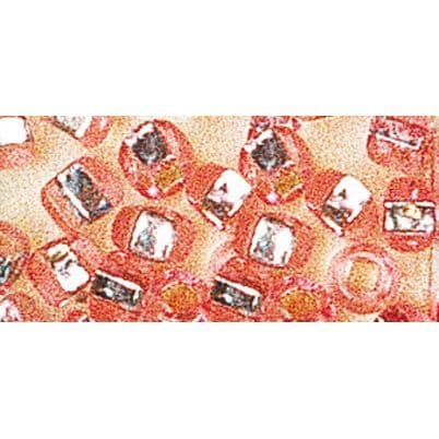 Låda med pärlor - RAYHER - Rosa Rocailles - Diameter 2,6 mm - Silverkant
