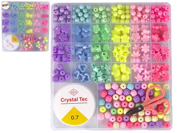 Sæt med perler til fremstilling af smykker i 6 farver