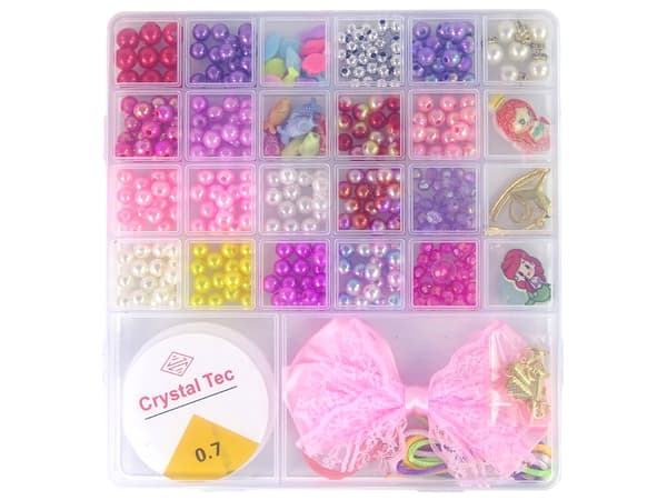 Sæt med perler til fremstilling af smykker Pink sløjfe