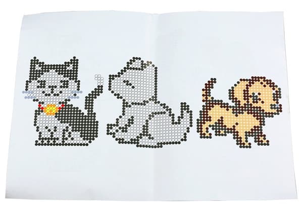 Sæt med perler til at lave hunde- og kattemosaikker