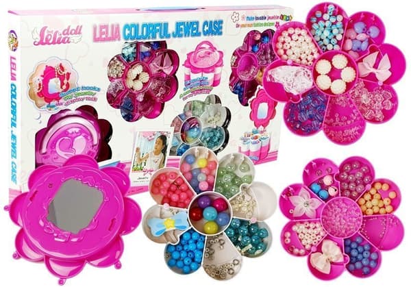 DIY smykkeperler sæt foldeæske med spejl